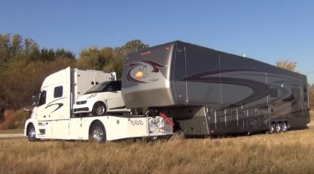 Wow! Custom Semi Pulling a Luxury Fifth Wheel