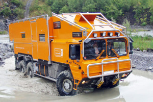 Orange 6-Wheeler Offroad RV