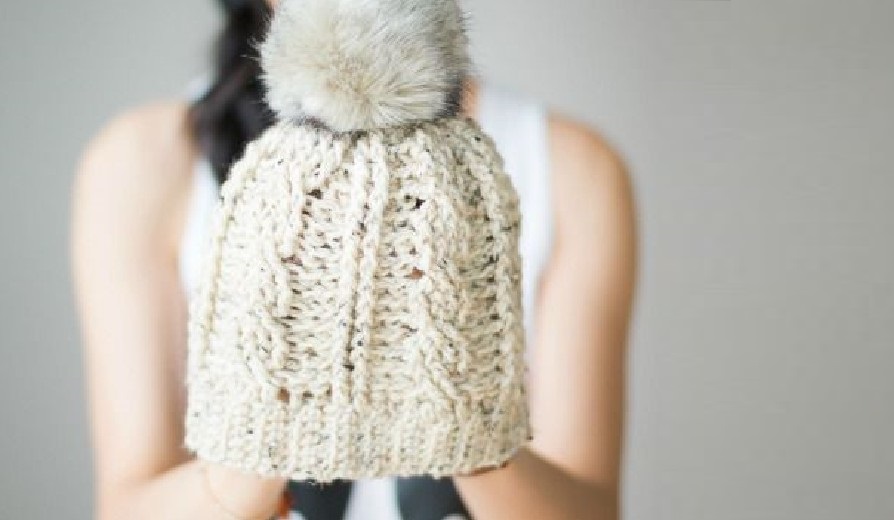 cabled beanie